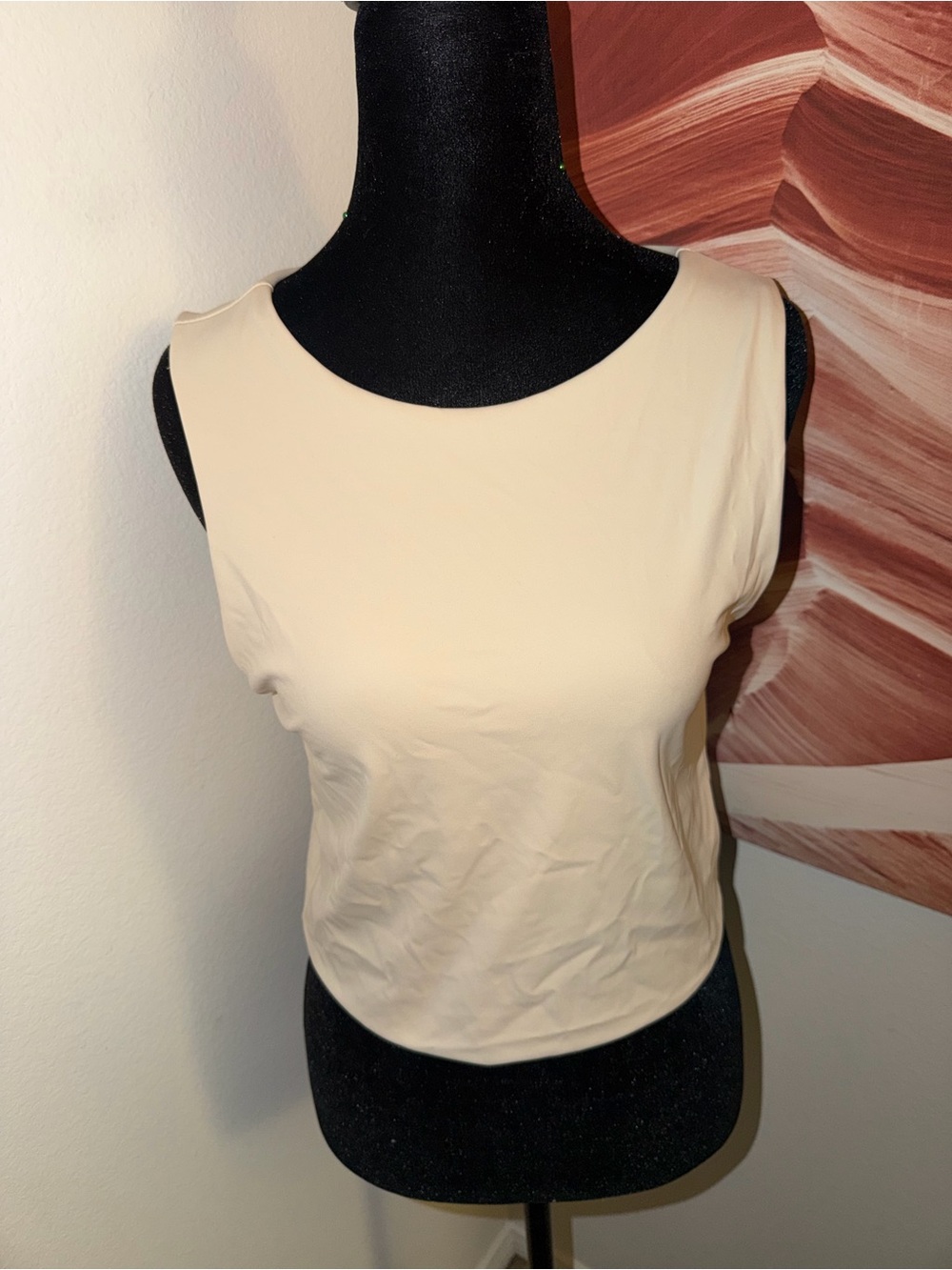 Forever 21 Cream Sleeveless Crewneck Tank